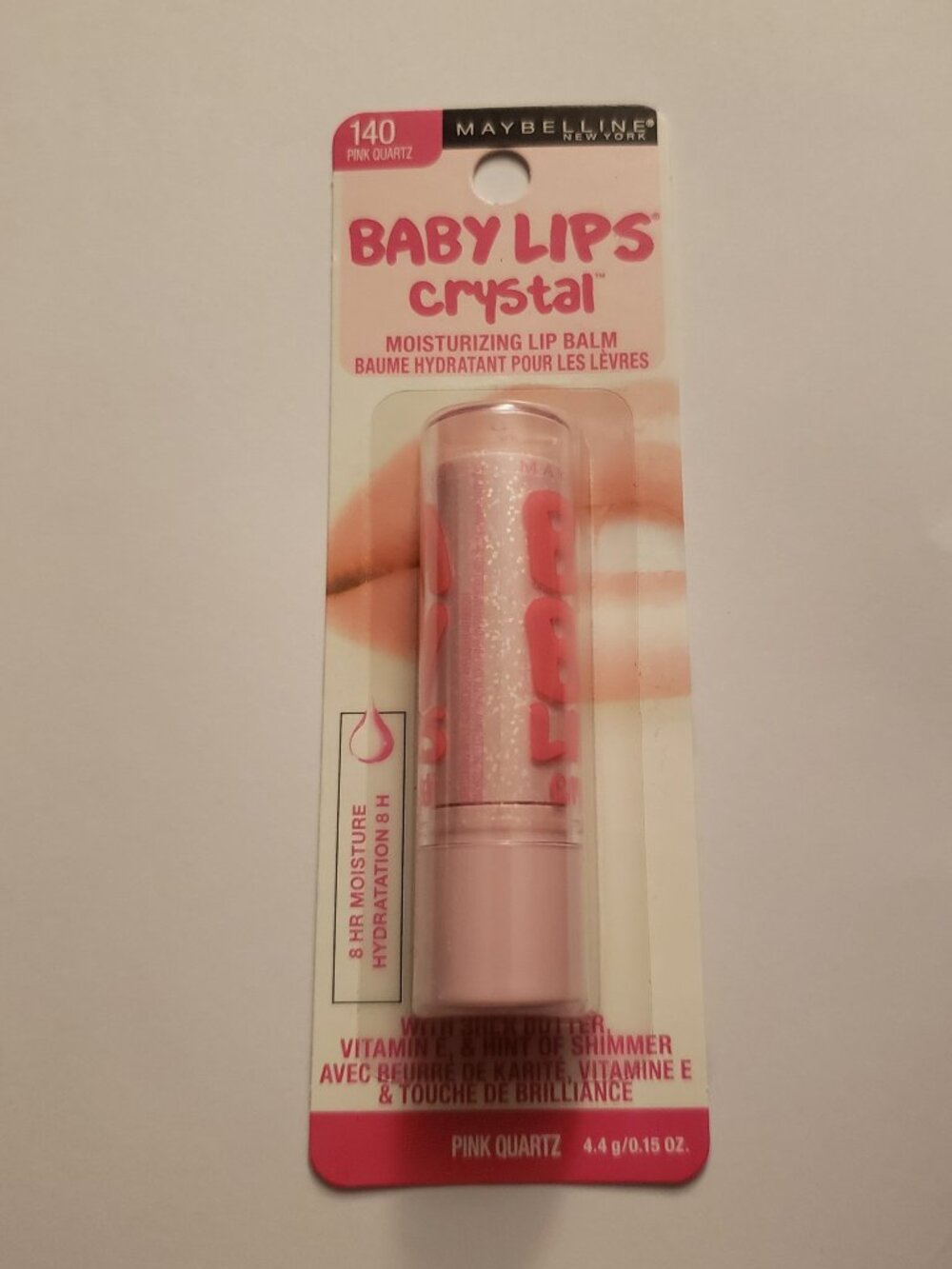 New Maybelline Baby Lips Lip Balm Gloss 140 Pink Quartz Crystal Glitter Shimmer